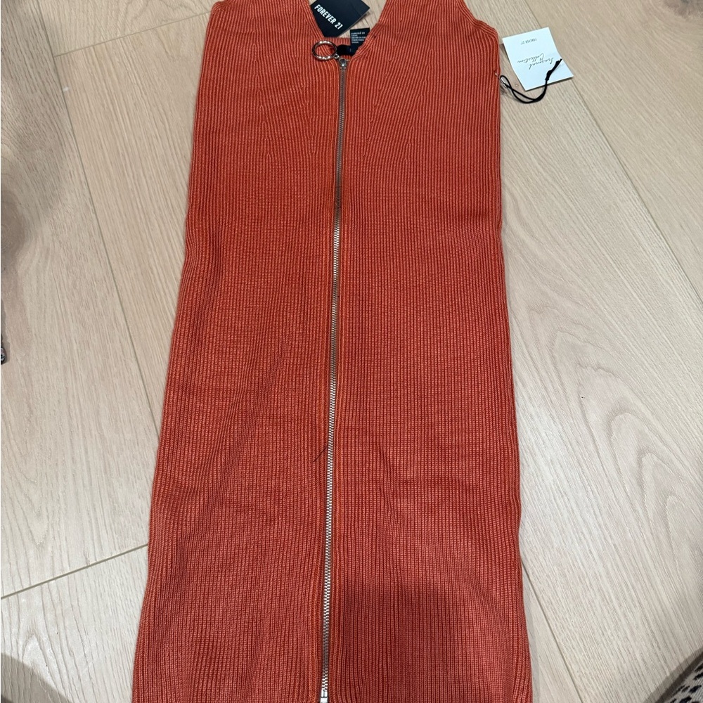 Forever 21 Vibrant Orange Knit Dress